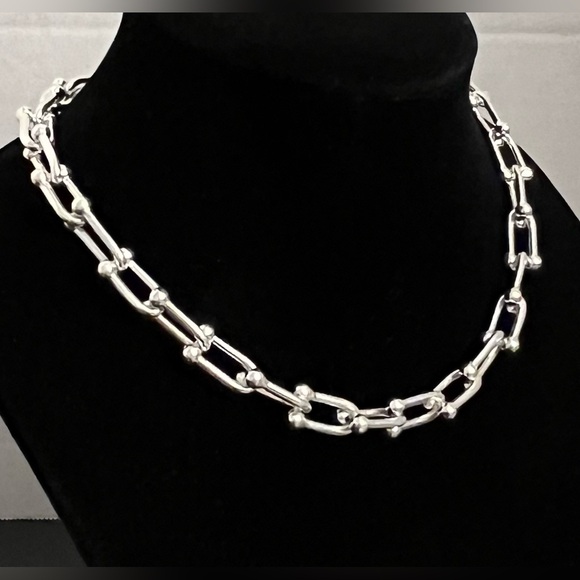 Mia Fiore Necklace Sterling Silver Plated Bronze Made In Italy U Line New - Picture 13 of 16